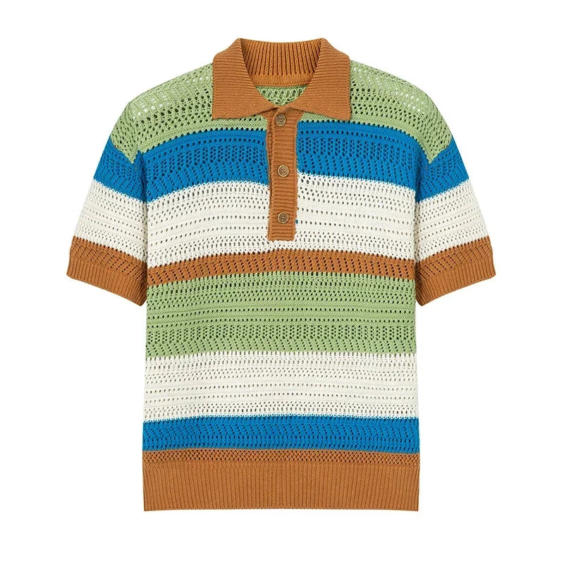 Roger de la gebreid poloshirt