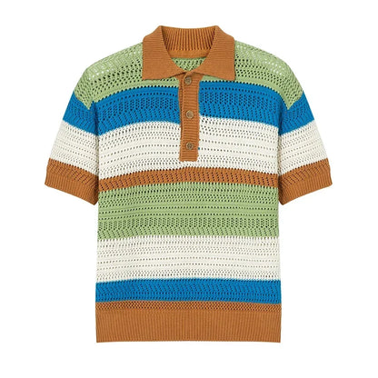 Roger de la gebreid poloshirt