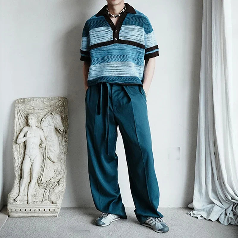 Roger de la gebreid poloshirt