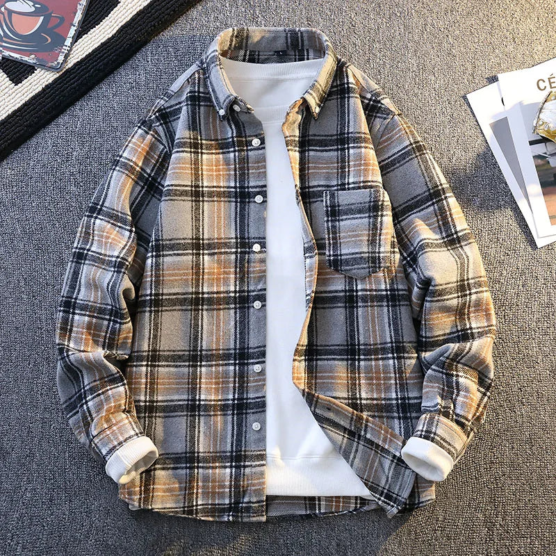 Camicia a quadri vintage da uomo Vinthentic a maniche lunghe
