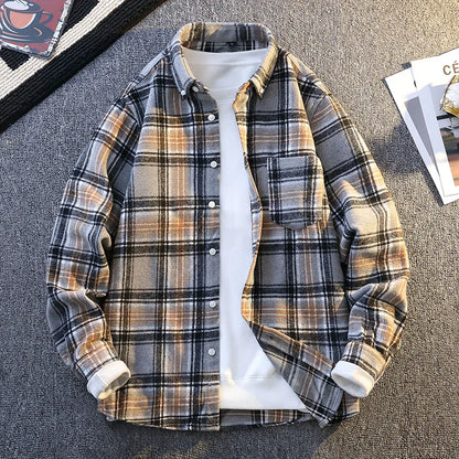 Camicia a quadri vintage da uomo Vinthentic a maniche lunghe