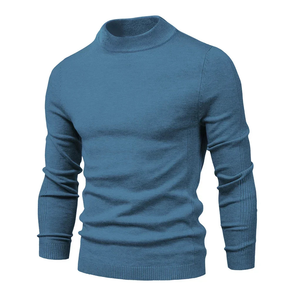 Alessio Moro Men Slim Fit Turtleneck Sweater Warm Winter Knit Pullover