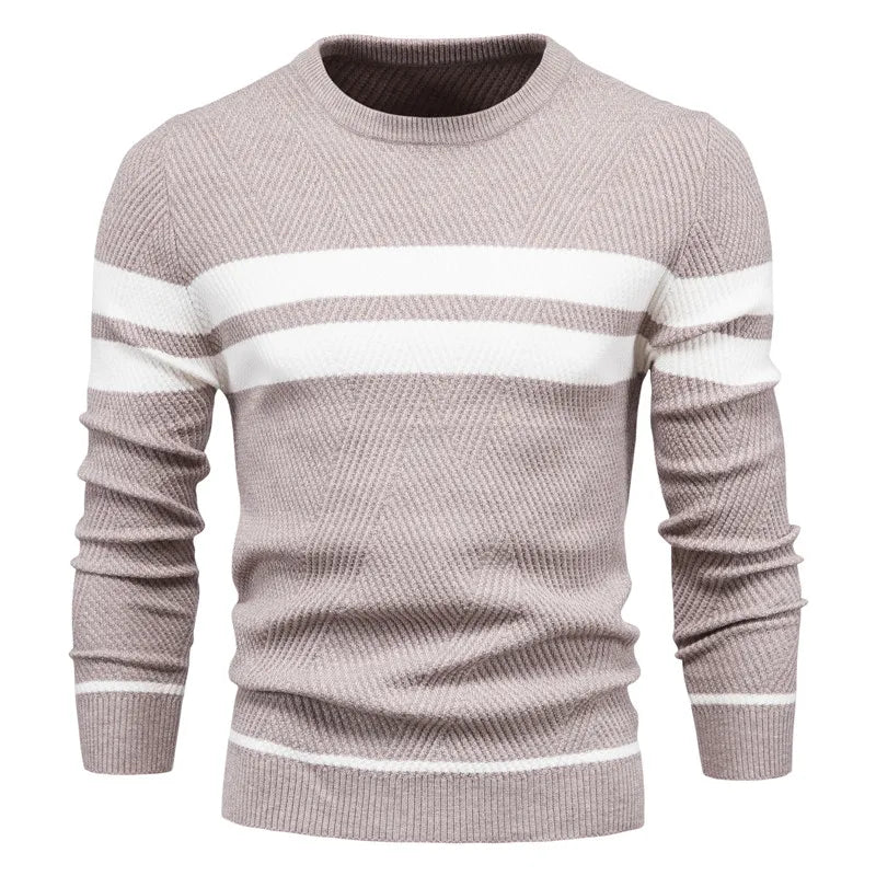Pull en maille à col rond pour homme Paul Savin, coupe ajustée