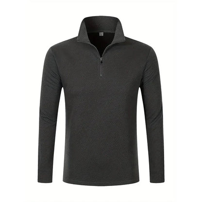 Luca Perron-poloshirt med lange ærmer og lynlås til mænd