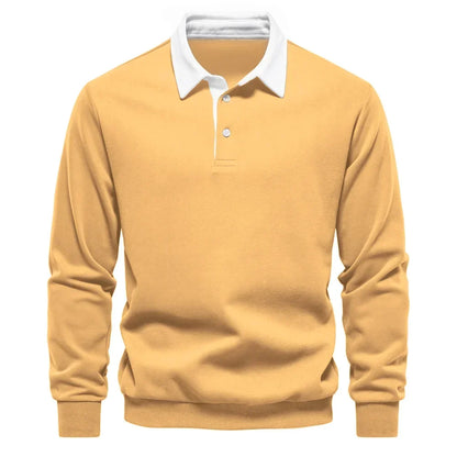 Sweter męski Matteo Sala z kołnierzykiem polo i długim rękawem