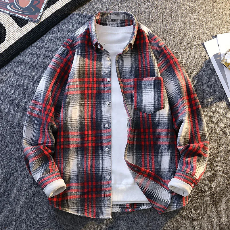 Camicia a quadri vintage da uomo Vinthentic a maniche lunghe