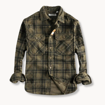 Klassisk ternet flannelskjorte til mænd