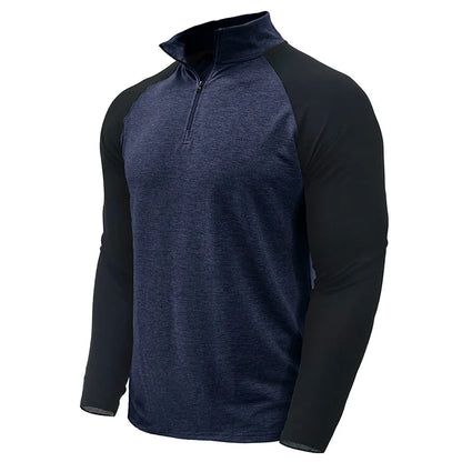 Pullover voor heren met kwartrits en kleurvlakken