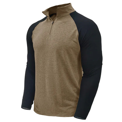 Pullover voor heren met kwartrits en kleurvlakken