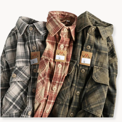 Klassisk ternet flannelskjorte til mænd
