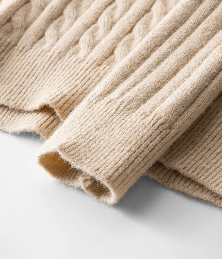 Sweter premium z alpaki Livio Agresti zapinany do połowy na zamek