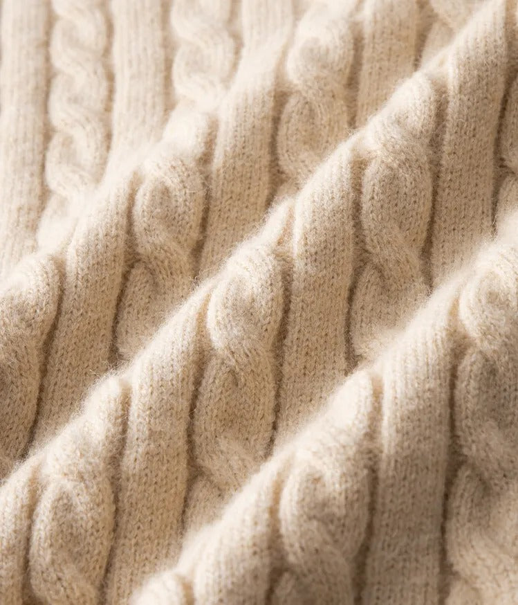 Sweter premium z alpaki Livio Agresti zapinany do połowy na zamek