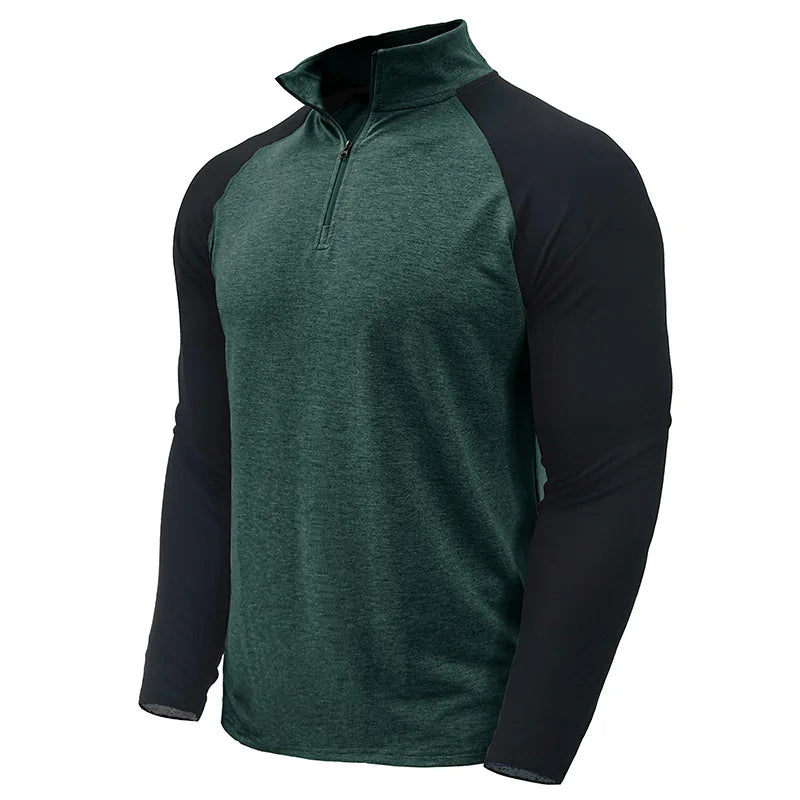 Pullover voor heren met kwartrits en kleurvlakken