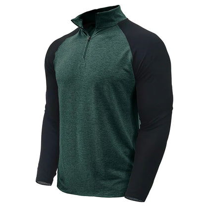 Pullover voor heren met kwartrits en kleurvlakken