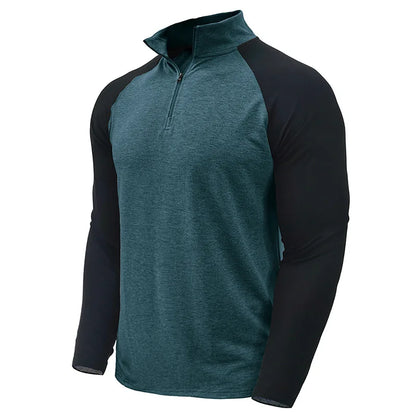 Pullover voor heren met kwartrits en kleurvlakken