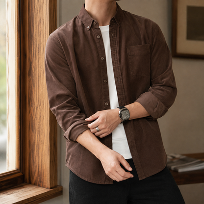 Overshirt met textuurweefsel en relaxed fit