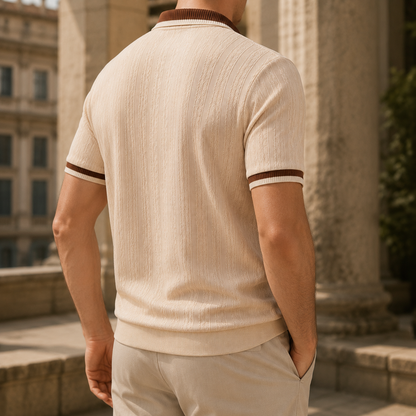Textured Half-Zip Polo Shirt
