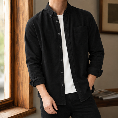 Overshirt met textuurweefsel en relaxed fit