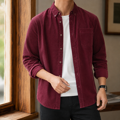 Overshirt met textuurweefsel en relaxed fit