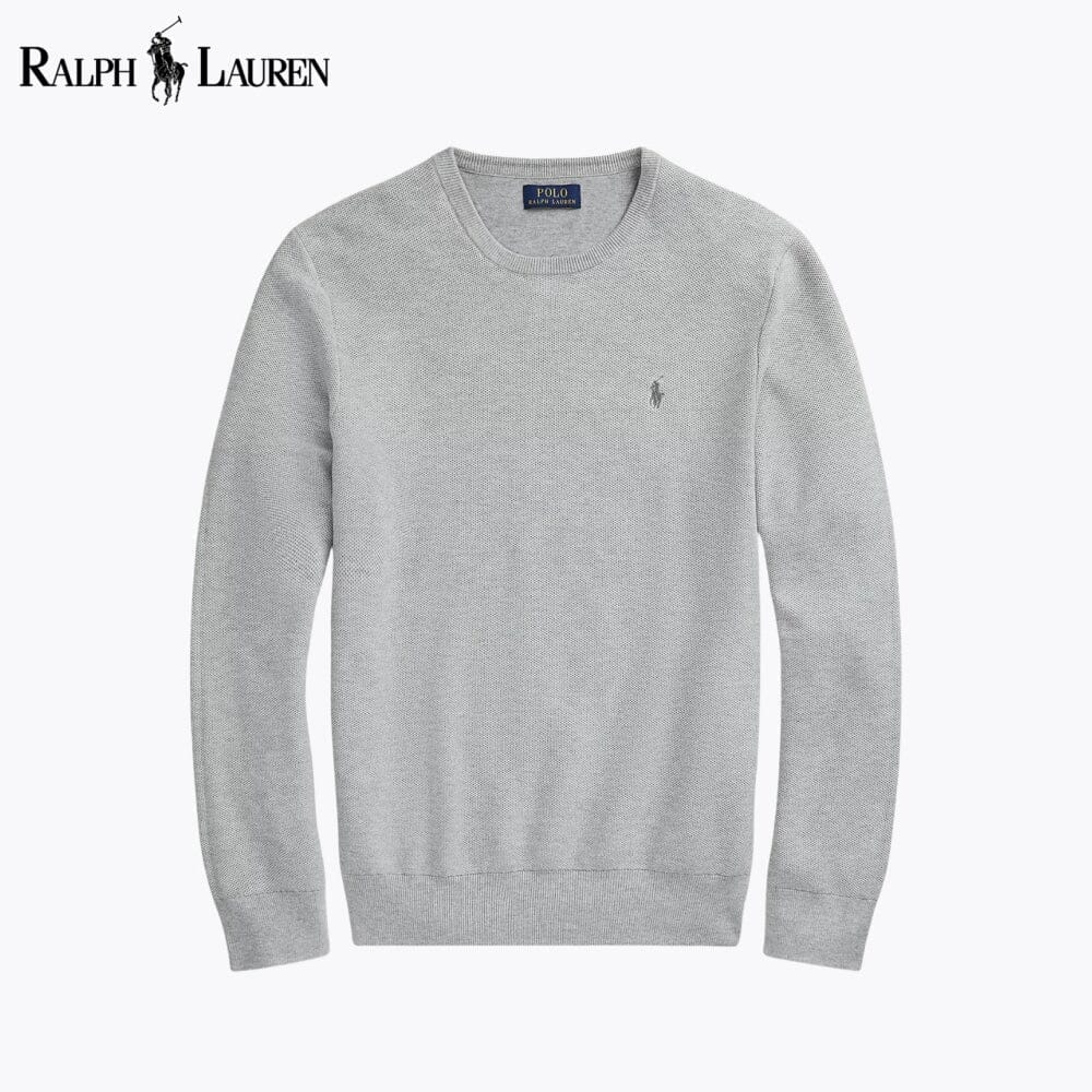 RL Mesh-Knit Cotton Crewneck Sweater
